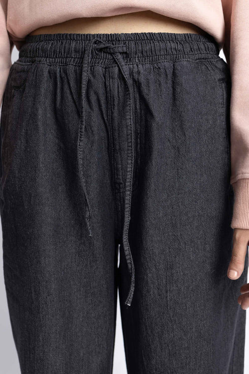 The Charcoal Pull Up Wide Leg Jeans